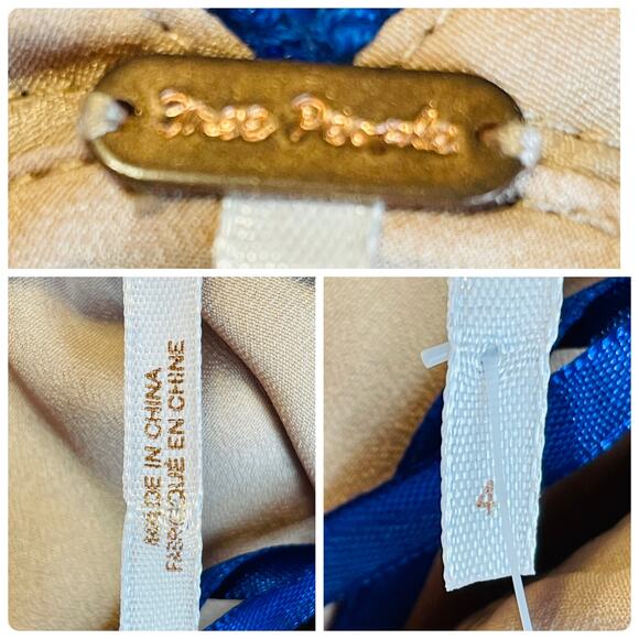 Free People Navy Blue Sequin Lace Nude Strappy Cocktail Fancy Slip Dress 4 NWT - Picture 9 of 14